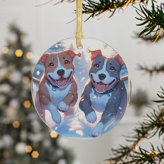 Pitbull's Need Love Too Acrylic Ornaments